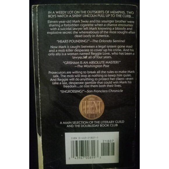 The Client by John Grisham – Legal Thriller – Paperback - Picture 2 of 2